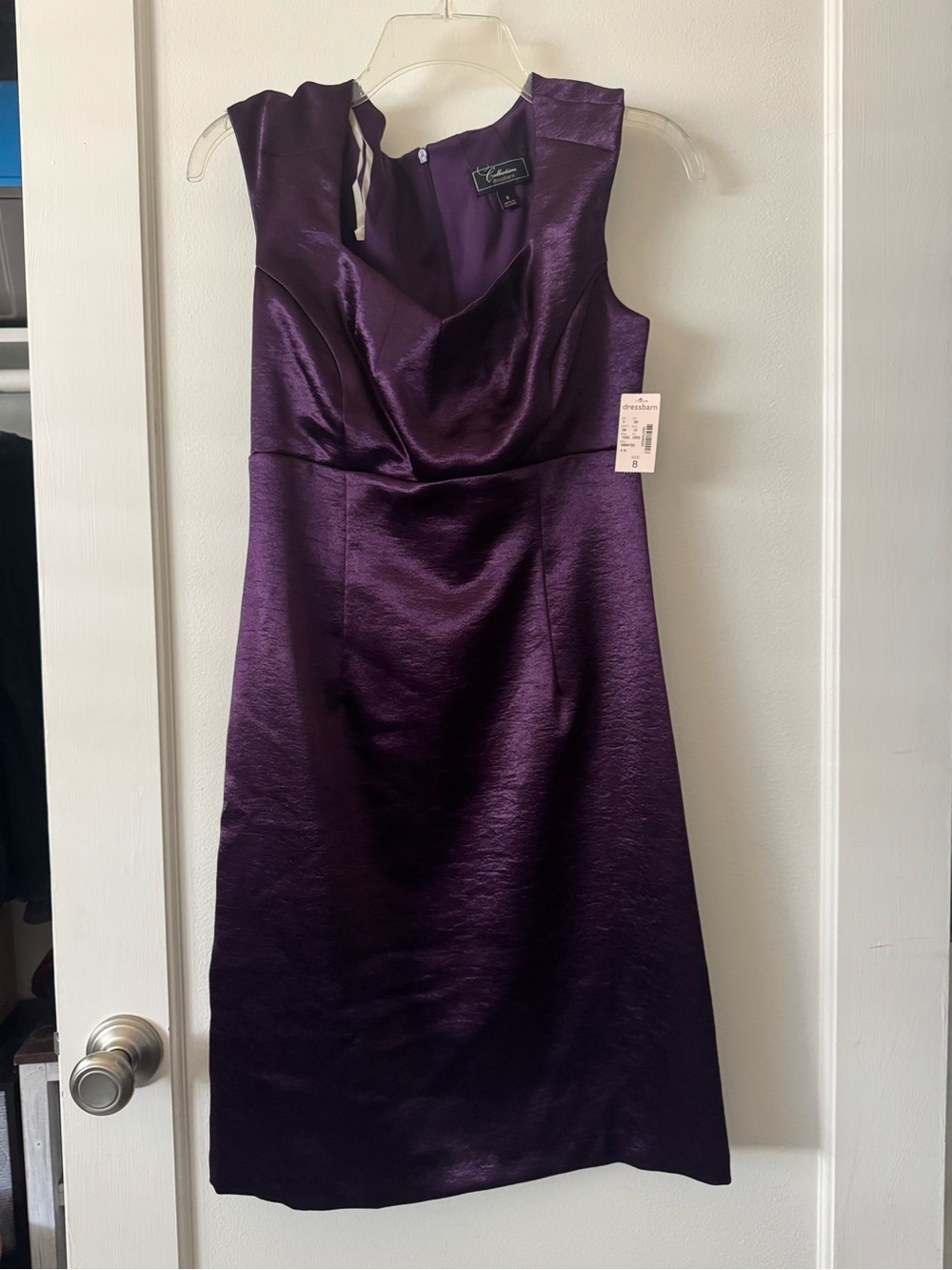 NWT Dress Barn Purple Satin Sheath Dress